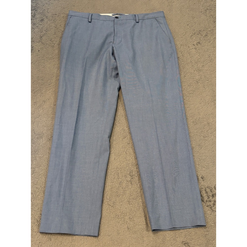 Zara Man Light Blue Micro Pattern Dress Pants Trousers Mens 34 x 29